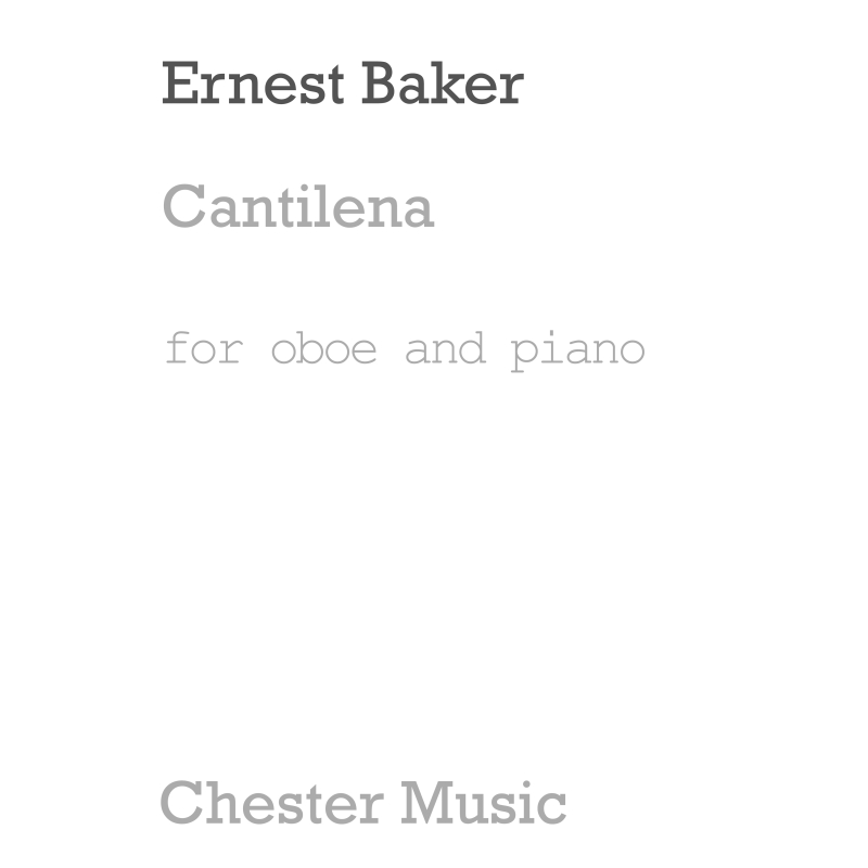 Baker, Ernest - Cantilena For Oboe And Piano