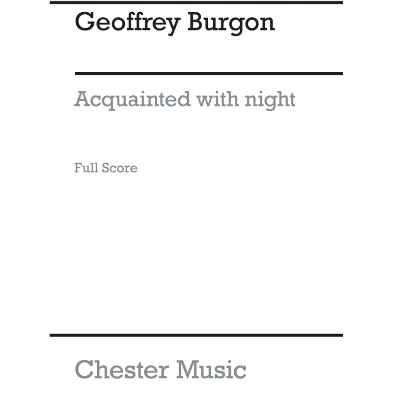Burgon, Geoffrey - Acquainted With Night