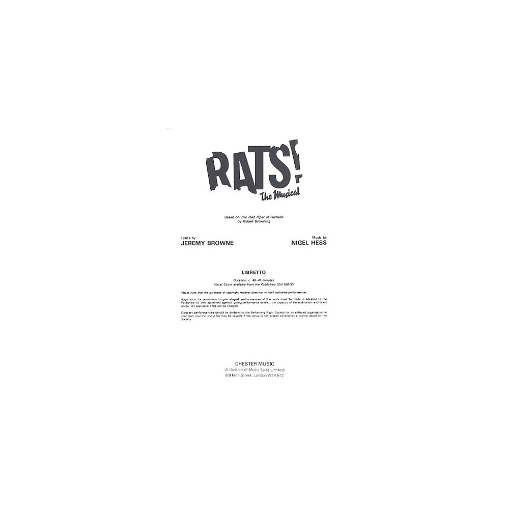 Rats! The Musical (Libretto) 1-9 Copies