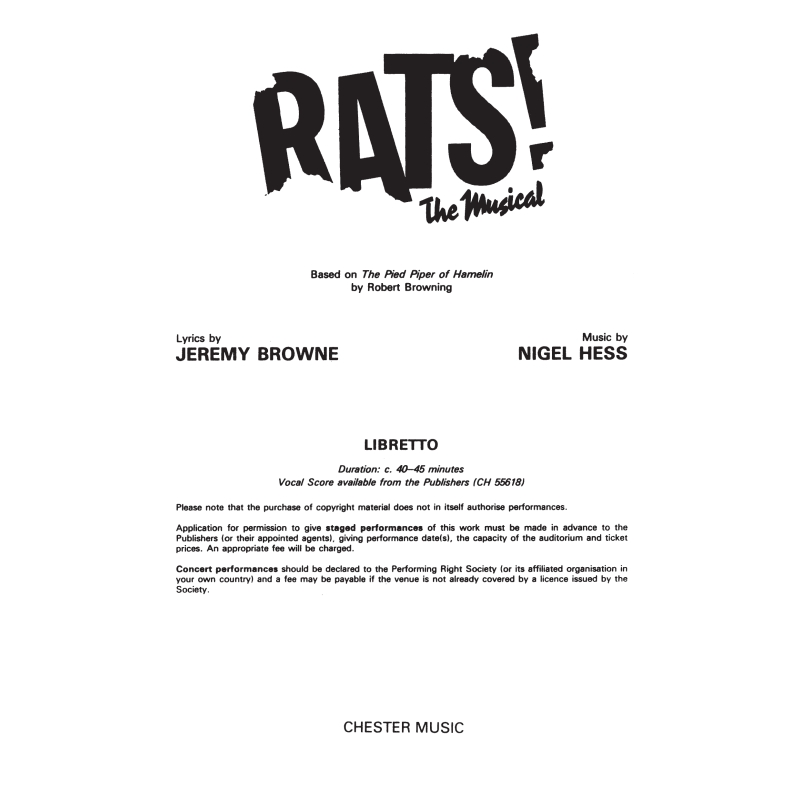 Hess, Nigel - Rats! The Musical (Libretto) 10+ Copies