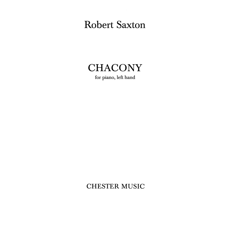 Chacony For Piano, Left Hand