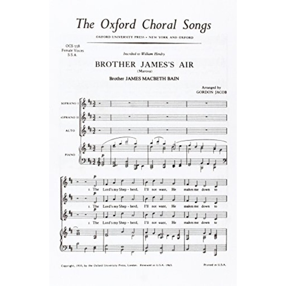 Jacob, Gordon - Brother James's Air