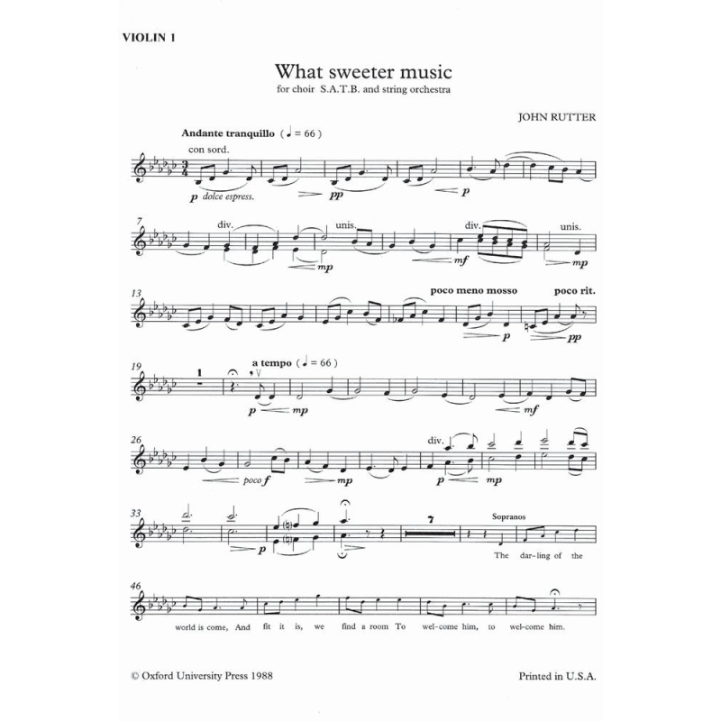 Rutter, John - What sweeter music
