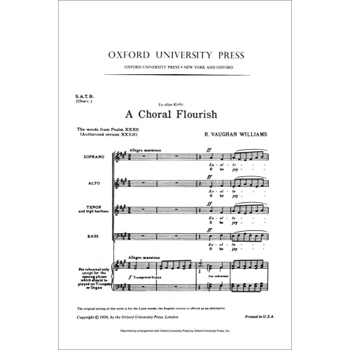 Vaughan Williams, Ralph - A Choral Flourish