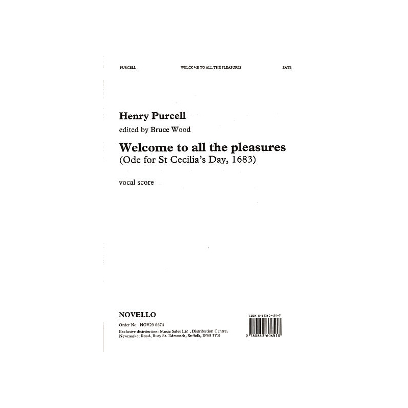 Purcell, Henry - Welcome To All The Pleasures