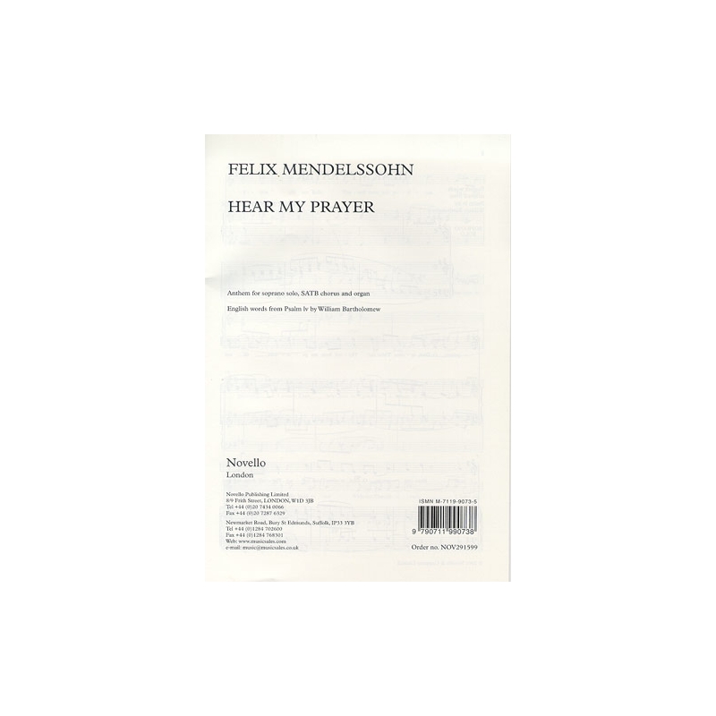 Bartholdy, Felix Mendelssohn - Hear My Prayer