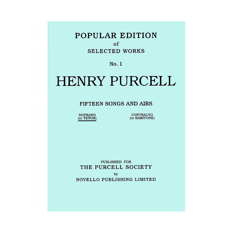 Purcell, Henry - 15 Songs And Airs Set 1 (Soprano Or Tenor)