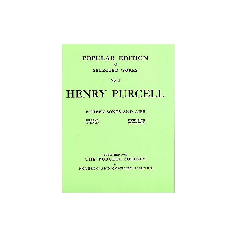 Purcell, Henry - 15 Songs And Airs Set 1