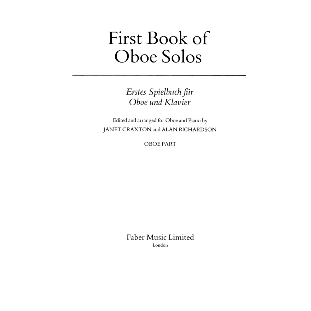 Craxton, J & Richardson, A - First Book of Oboe Solos