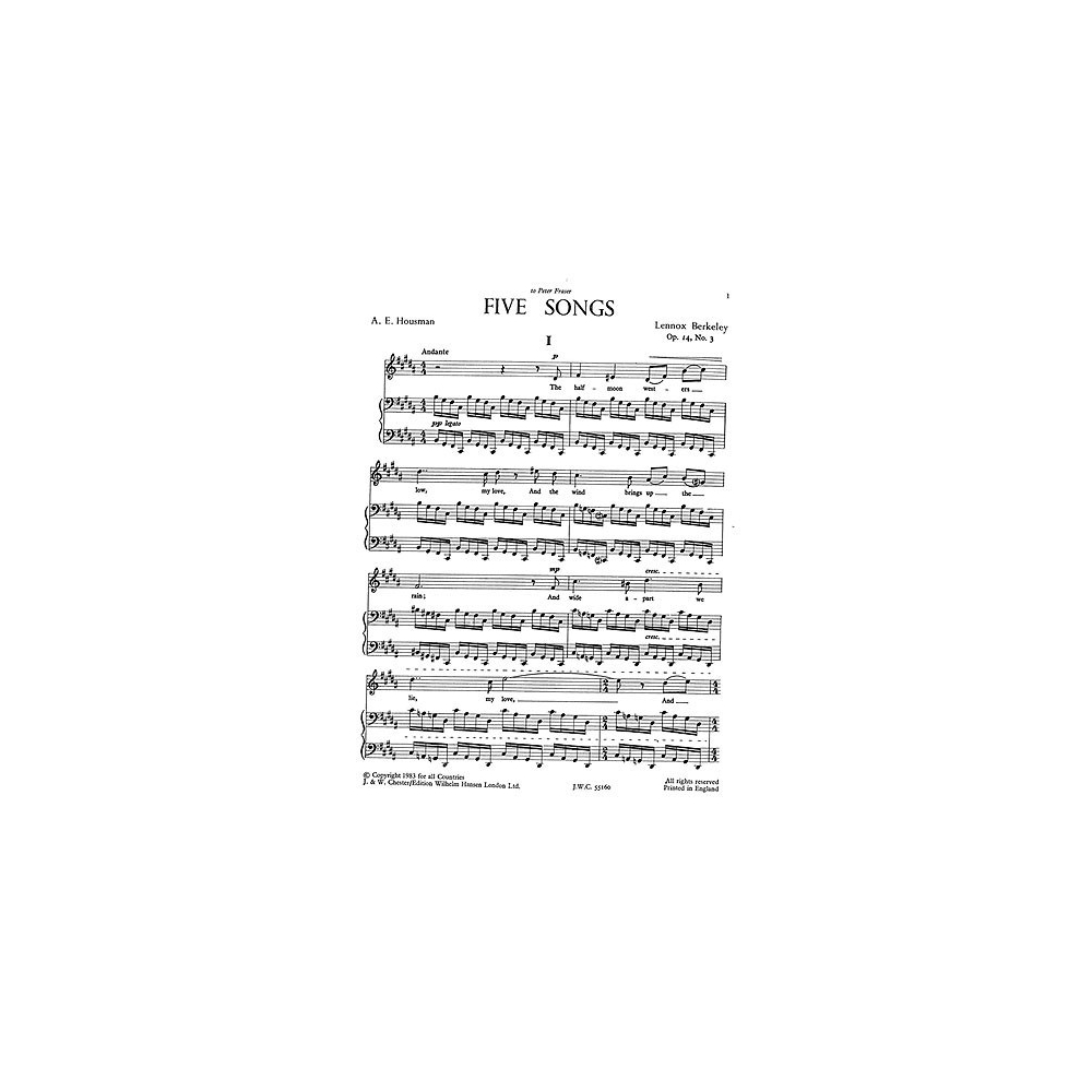 Berkeley, Lennox - Five Housman Songs Op.14 No.3
