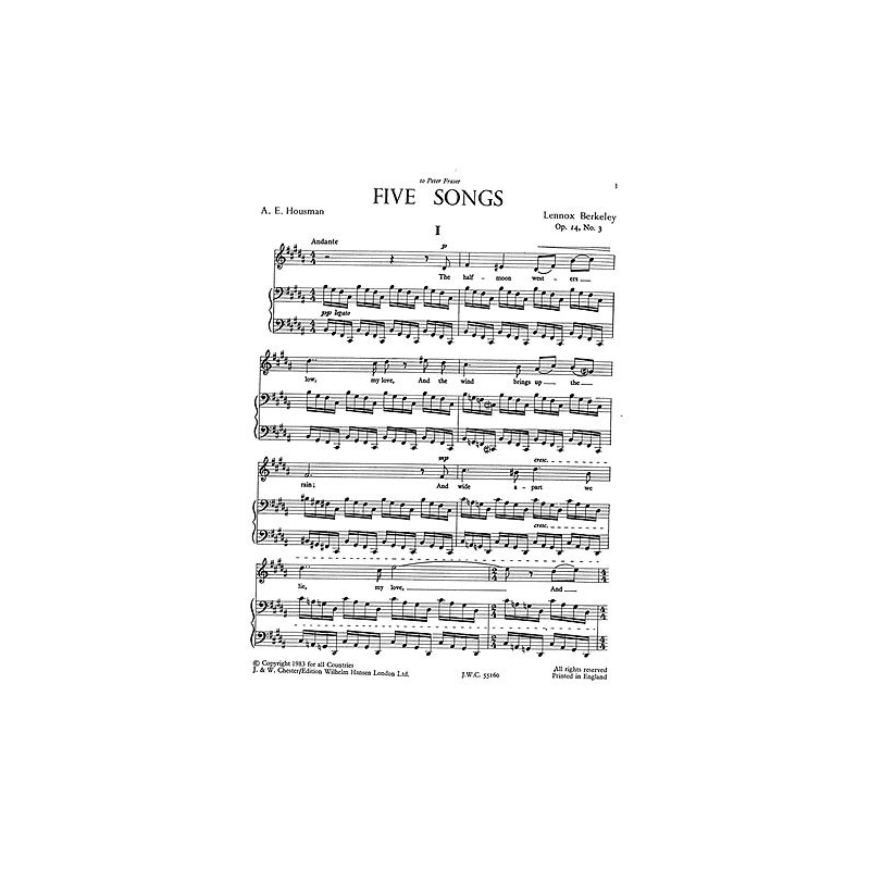 Berkeley, Lennox - Five Housman Songs Op.14 No.3