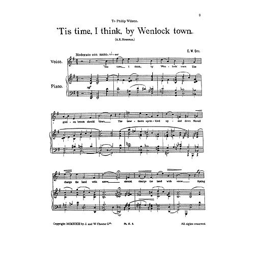 Orr, Charles Wilfred - Two Songs From A Shropshire Lad