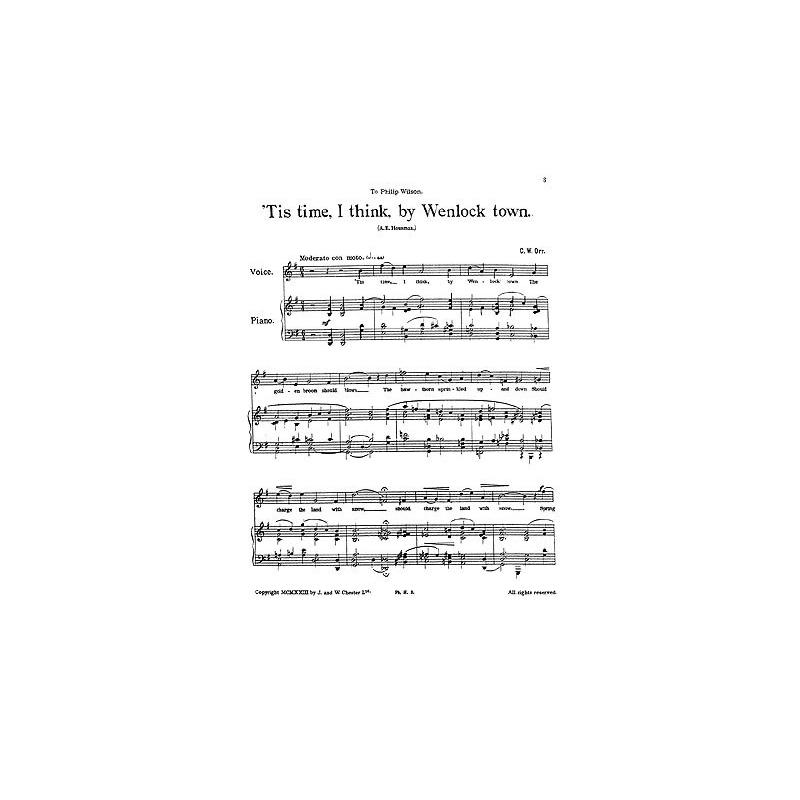 Orr, Charles Wilfred - Two Songs From A Shropshire Lad