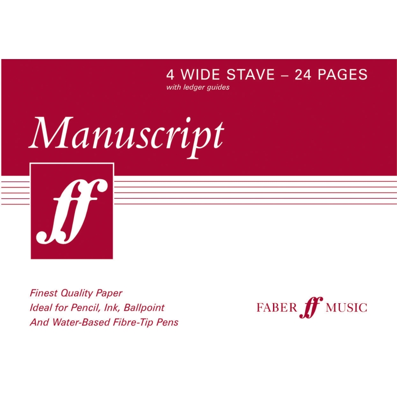 Faber Music - 24-page A5 Manuscript Book, 4-stave wide-spaced