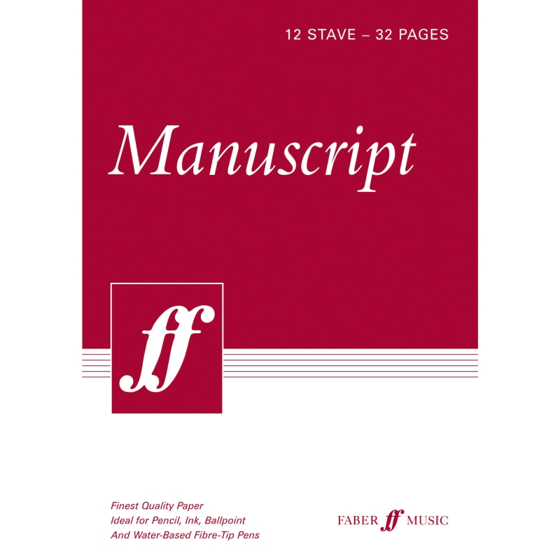 Faber Music - 32-page A4 Manuscript Book, 12-stave