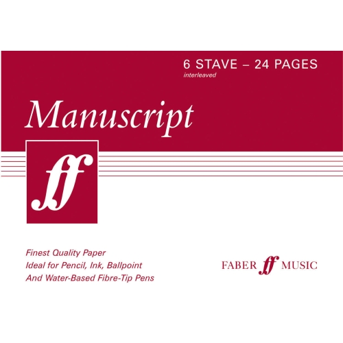 Faber Music - 24-page A5 Manuscript Book, 6-stave interleaved