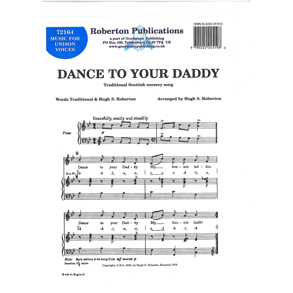 arr Roberton - Dance to Your Daddy in Bb (c'-f)