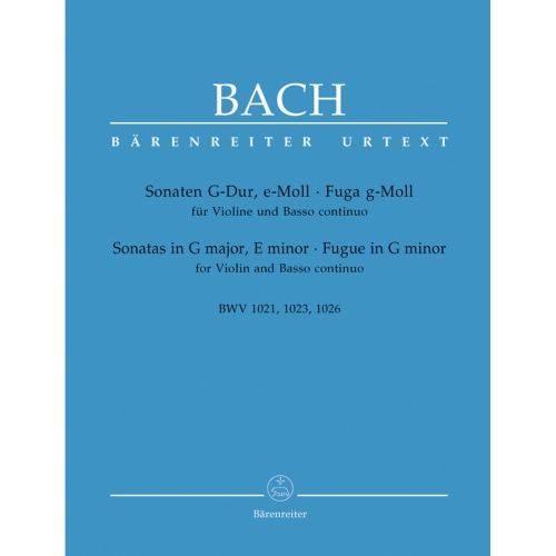 Bach J.S. - Sonatas in G, E minor, Fugue in G minor (BWV 1021, 1023, 1026)