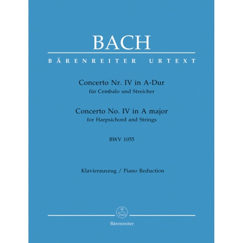 Bach J.S. - Concerto for Keyboard No.4 in A (BWV 1055) (Urtext).