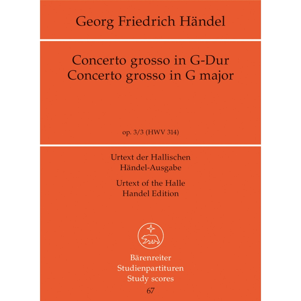 Handel G.F. - Concerto grosso Op.3/ 3 in G (Urtext).