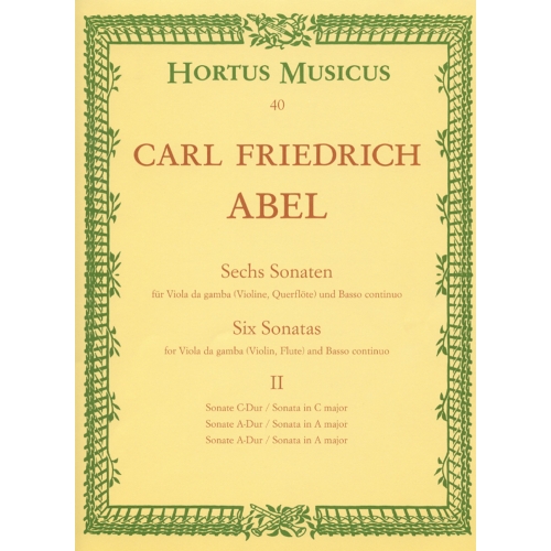 Abel K.F. - Sonatas (6), Vol. 2: Nos. 1 (C maj), 2 (A maj), 5 (A maj).
