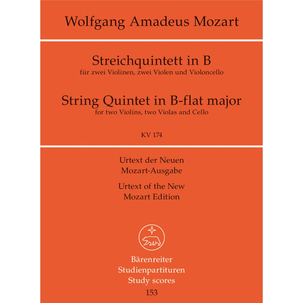 Mozart W.A. - String Quintet B flat maj K.174 (Urtext).