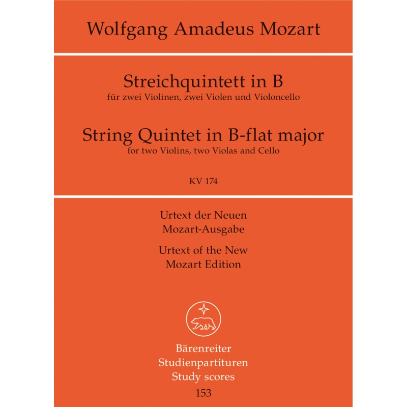 Mozart W.A. - String Quintet B flat maj K.174 (Urtext).