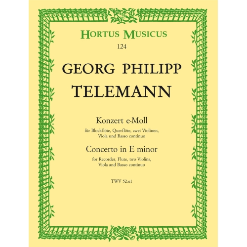 Telemann G.P. - Concerto for Recorder and Flute in E minor.