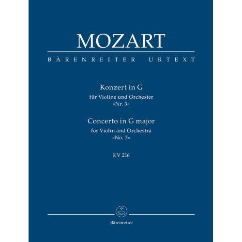 Mozart W.A. - Concerto for Violin No.3 in G (K.216) (Urtext).