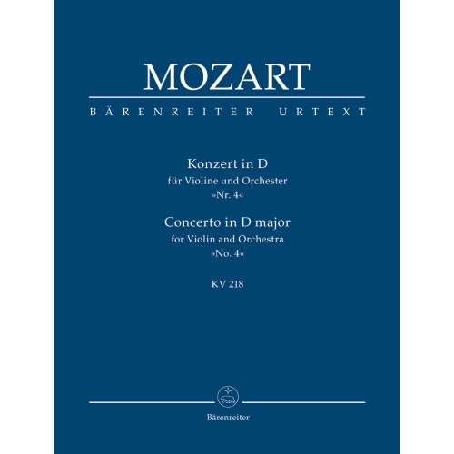 Mozart W.A. - Concerto for Violin No.4 in D (K.218) (Urtext).