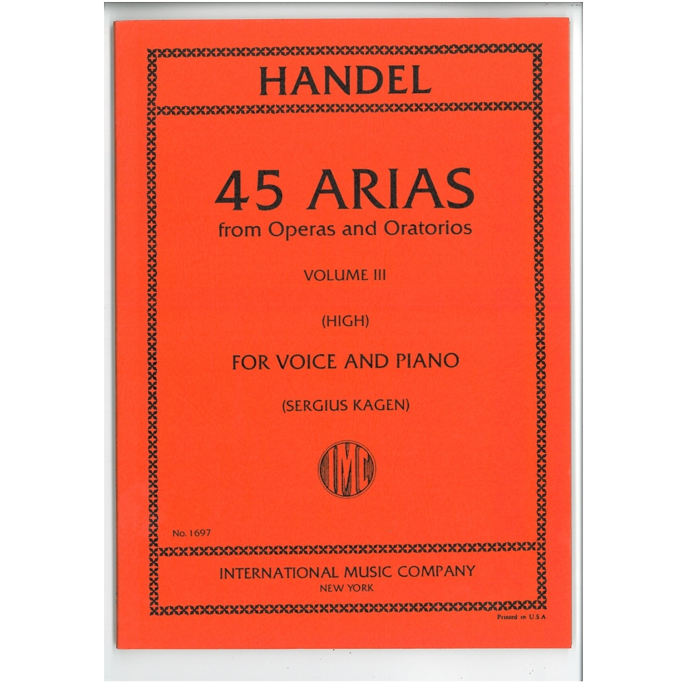 Handel, George Frideric - 45 ARIAS III H.Vce Pft 