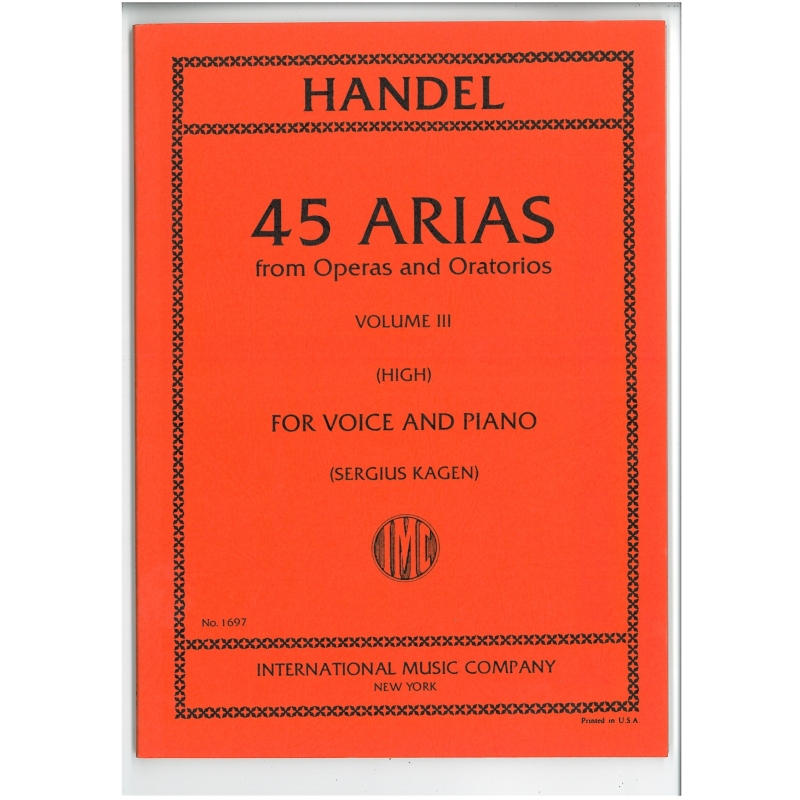Handel, George Frideric - 45 ARIAS III H.Vce Pft 
