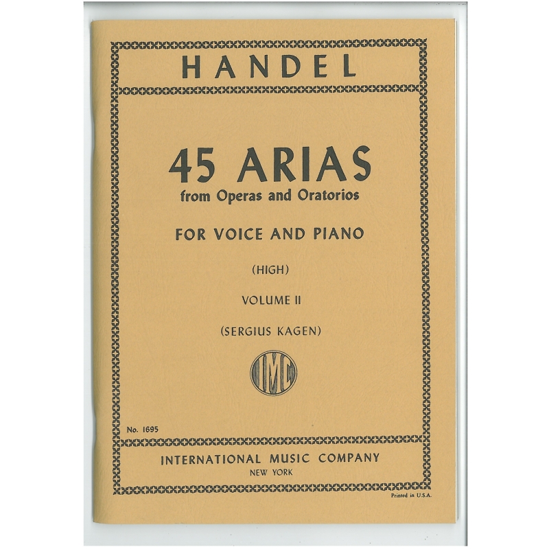 Handel, George Frideric - 45 ARIAS II H.Vce Pft 
