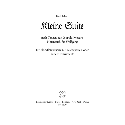 Marx K. - Little Suite on Dances from L. Mozarts Notebook for Wolfgang.