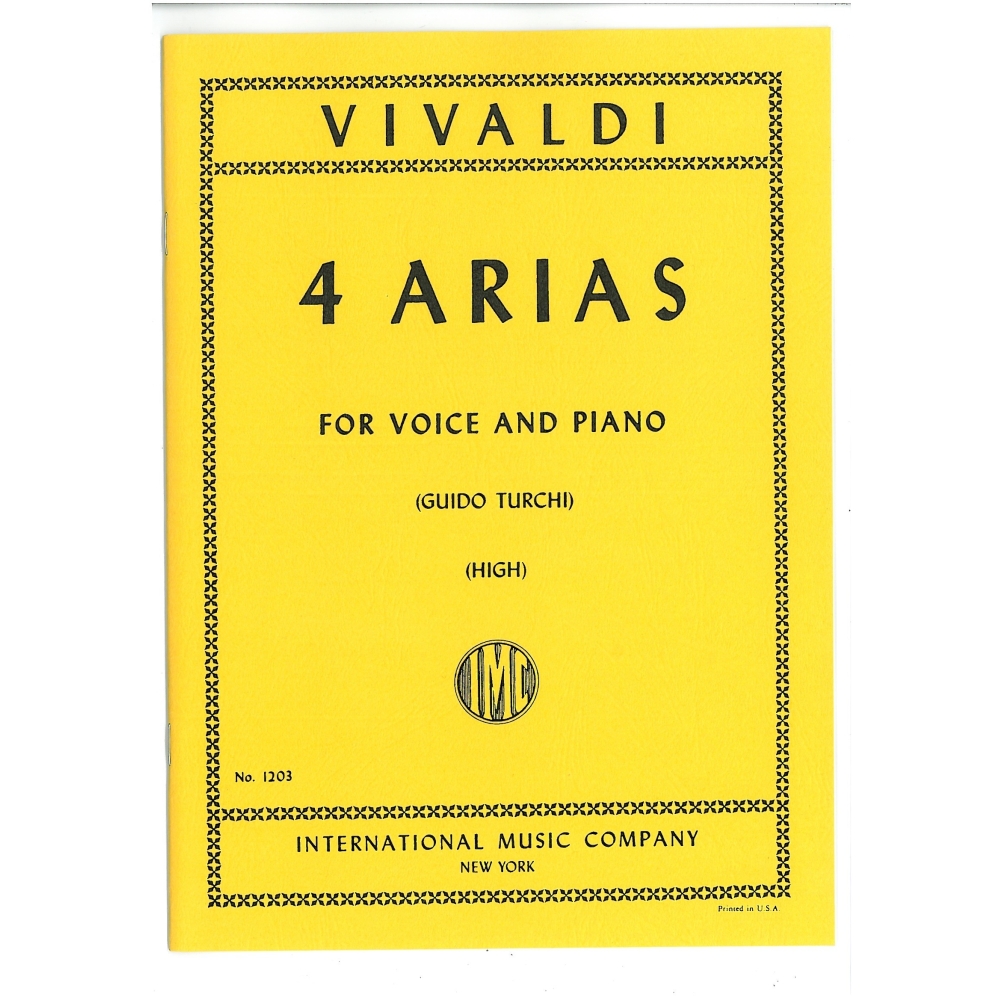 Vivaldi, Antonio - 4 Arias for Soprano & Piano.