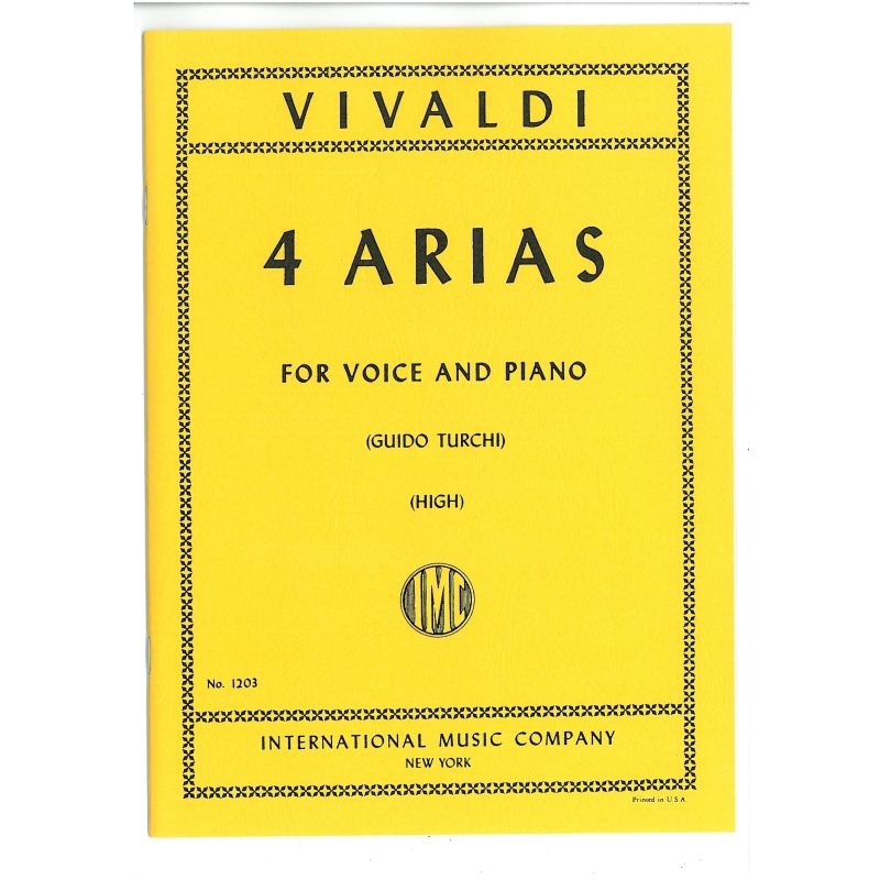 Vivaldi, Antonio - 4 Arias for Soprano & Piano.