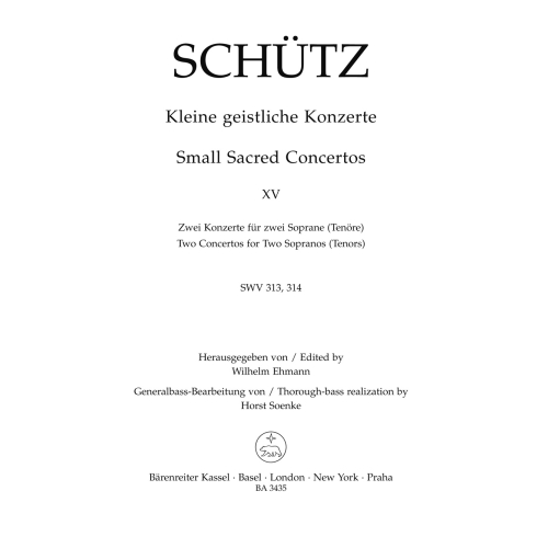 Schuetz H. - Short Sacred Concertos Bk.15: Bone Jesu: Verbum caro factum