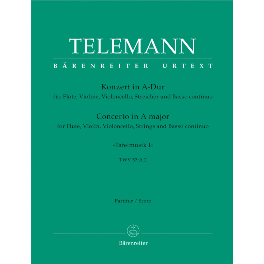 Telemann G.P. - Concerto for Flute and Violin in A (Tafelmusik No.1 1733) (Urtext).