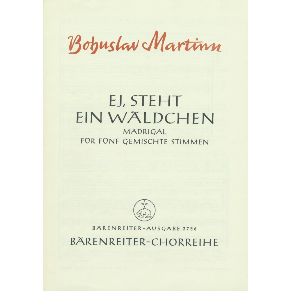 Martinu B. - Madrigals on Moravian Folk Songs, No.2: Ei, steht ein Waeldchen (G)