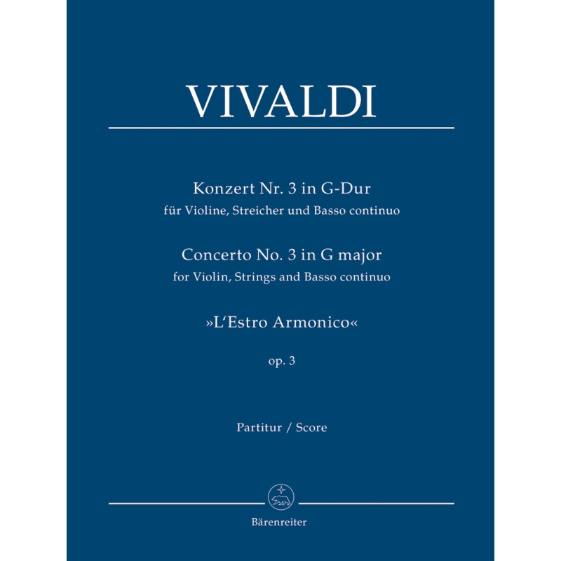 Vivaldi A. - Concerto for Violin in G (RV310, F.I:173, Op.3/3).