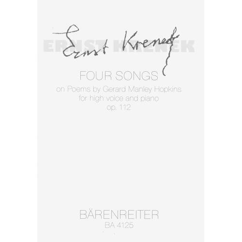 Krenek, Ernst - Songs after Hopkins (4) (E-G).