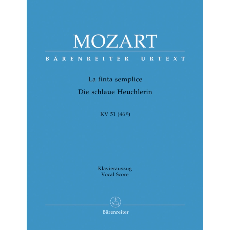 Mozart, W A - La Finta semplice (complete opera) (It) (K.51) (K.46a) (Urtext).