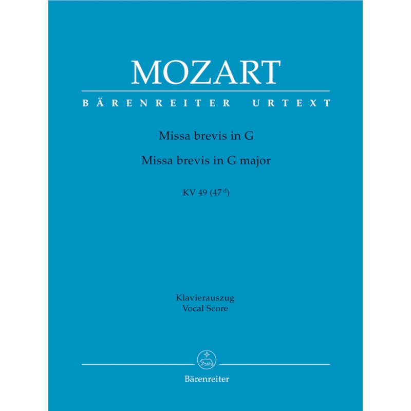 Mozart, W A - Missa brevis in G (K.49) (Urtext).