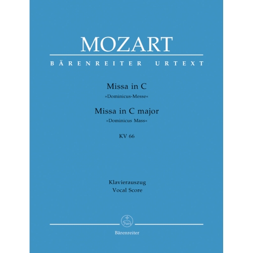 Mozart, W A - Mass in C (K.66) (Dominicus-Messe) (Urtext).