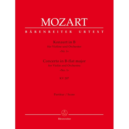 Mozart W.A. - Concerto for Violin No.1 in B-flat (K.207) (Urtext).