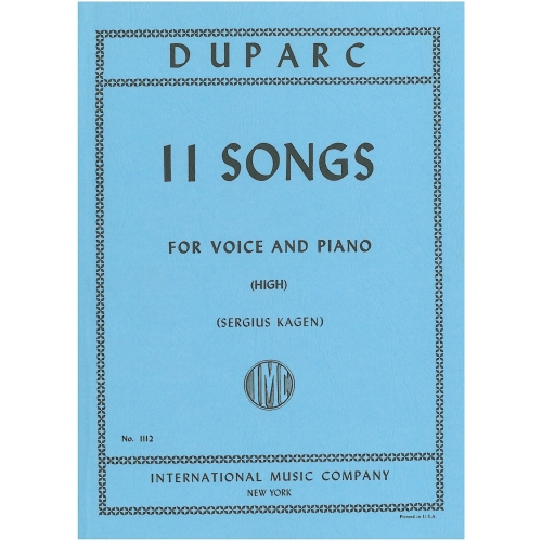 Duparc, Henri - 11 Songs for High Voice & Piano