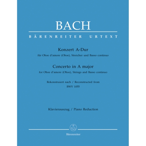 Bach J.S. - Concerto for Oboe damore in A (after BWV 1055) (Urtext).