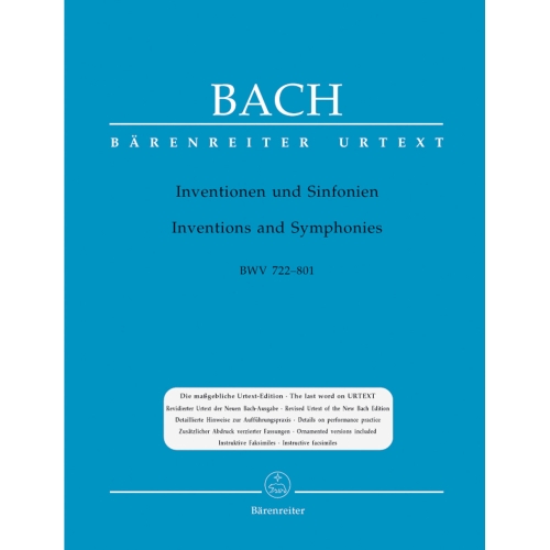 Bach J.S. - Inventions & Sinfonias (BWV772-801)  (Urtext).