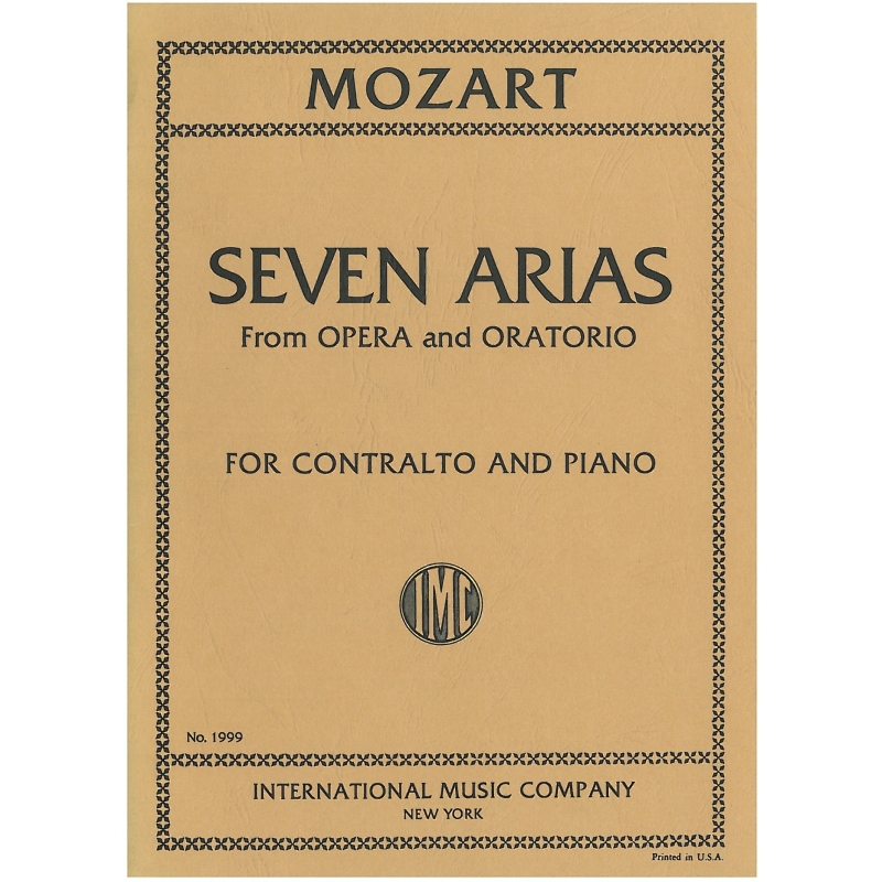 Mozart, W A - 7 Arias for Alto & Piano