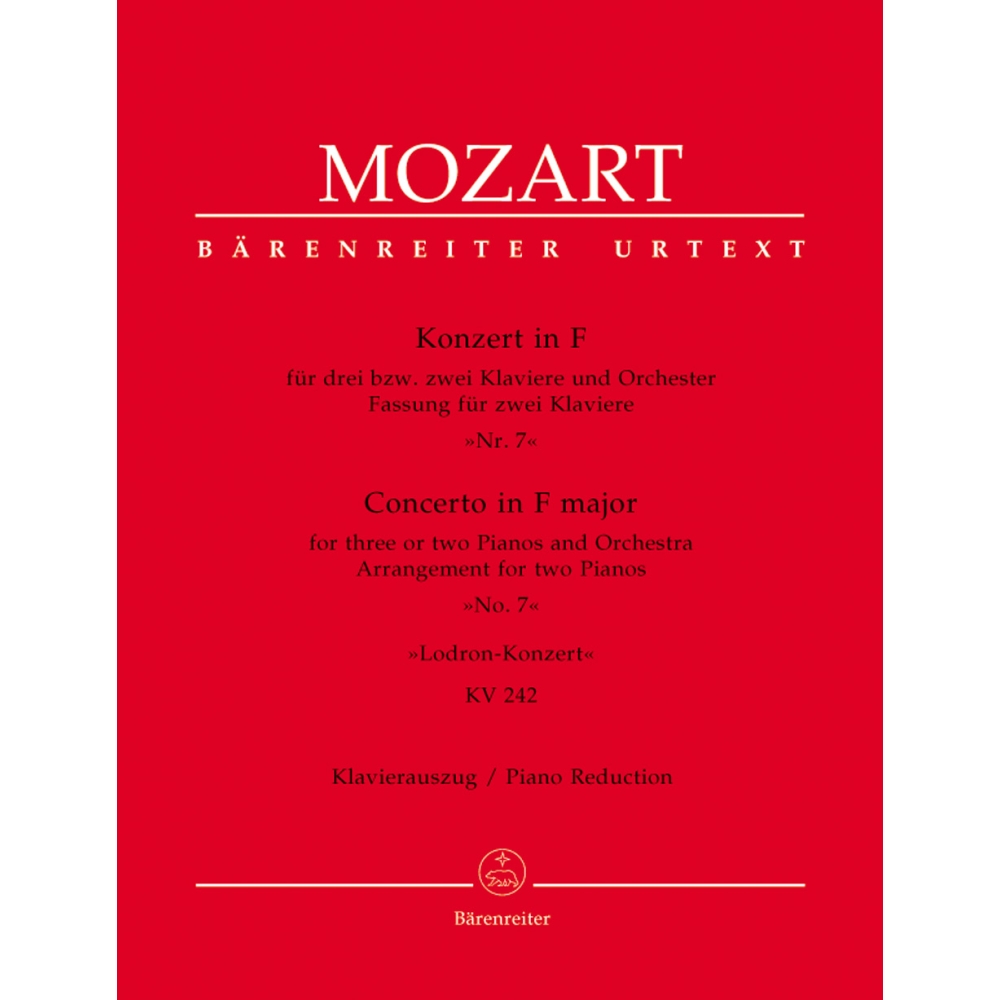 Mozart W.A. - Concerto for Piano No. 7 in F (for 2 or 3 Pianos) (K.242) (Urtext).